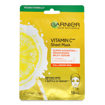 Маска тканинна з вітамінм С для тьм та нерівном тону шк об 28 г Garnier SN 19/62152 фото