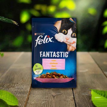 Корм для котів форель/зелені боби в желе fantastic м/у 85г Felix 39/4954 фото