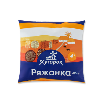 Ряжанка 4% п/е 450г Хуторок 2/9220 фото