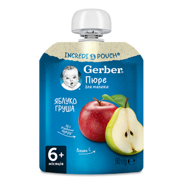 Д-Х Пюре Гербер яблуко/груша м/у 90г Nestle 6/2190 фото