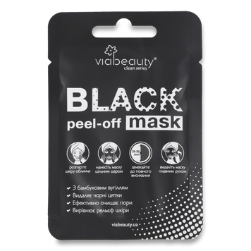 Маска для обличча очищення Black Mask 10мл VIA Beauty 08/32397 фото