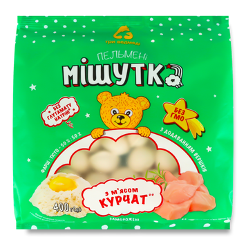 Пельмені Мішутка м'ясо курчат 400г Три Ведмеді 3/6641 фото