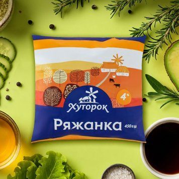 Ряжанка 4% п/е 450г Хуторок 2/9220 фото