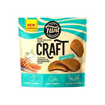 Грінки Craft Flint житньо-пшеничні &laquo;Хвиля&raquo; зі смаком лосося та вершкового соусу, 80 г 9/41766 фото