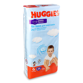 Підгузки-трусики д/хлопч 6 15-25кг 44шт HUGGIES 26/27184 фото