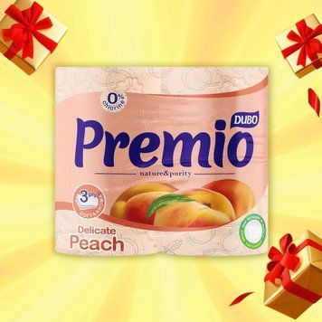 Туалетний папір 3-шаровий Premio Delicate Peach 4шт Диво 06/958 фото