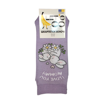 Шкарпетки жіночі короткі сіточка I love you mommy р.23-25 колір в асорт ДП403Д LET`S 69/5825 фото