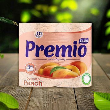 Туалетний папір 3-шаровий Premio Delicate Peach 4шт Диво 06/958 фото