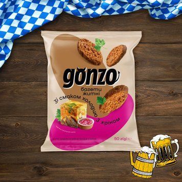 Сухарики житні холод з хріном 50г Gonzo 9/36913 фото