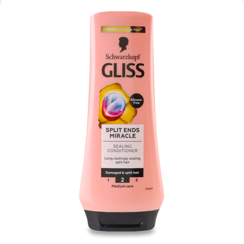 Бальзам для пошкодженого волосся та посічених кінчиків SPLIT HAIR MIRACLE 200мл GLISS KUR 07/23925 фото