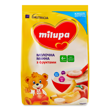 Д-Х Каша молочна манка/фрукти 6міс м/у 210г Milupa 6/1993 фото