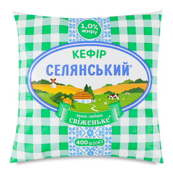 Кефір Селянський 1% п/е 400г Вінниця 2/6615 фото