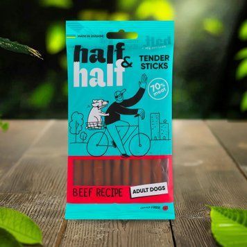 Ласощі для собак м'ясні палички з яловичиною 100г Half&Half 39/5530 фото