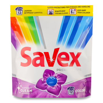 Капсули для прання super caps color 12шт Savex 07/25243 фото