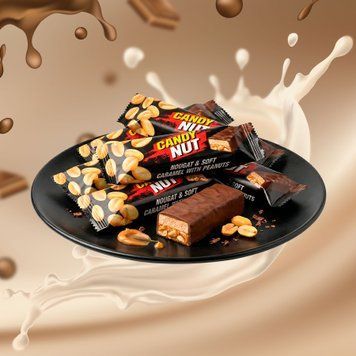 Цукерки &laquo;Kendy Nut&raquo; нуга, карамель та арахіс Roshen 01/2889 фото