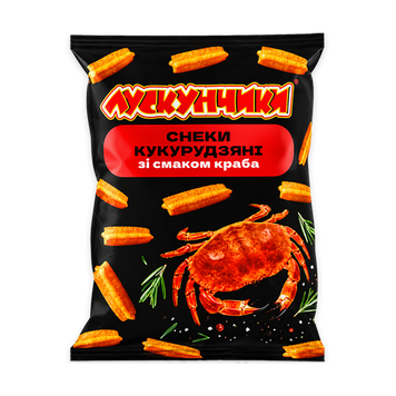 Снеки кукурудзяні соломка краб м/у 50г Лускунчики 1/20979 фото