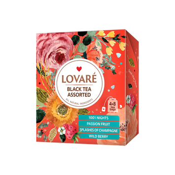 Чай чорний асорті к/у ф/п в/к 32*2г Lovare 7/11571 фото