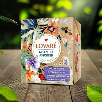 Чай зелений асорті к/у ф/п в/к 32*1.5г Lovare 7/11572 фото