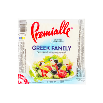 Сир м&rsquo;який чеддеризований Greek Family 45% 180г Premialle Україна 2/7578 фото