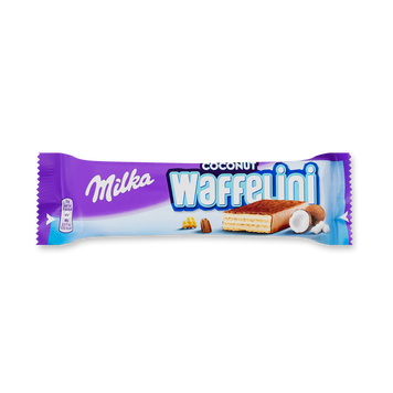 Шоколад молочний Waffelini кокос 31г Milka Kraft 1/20943 фото