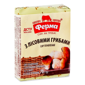 Сир пл З грибами 40% 70г Ферма Україна 2/5683 фото