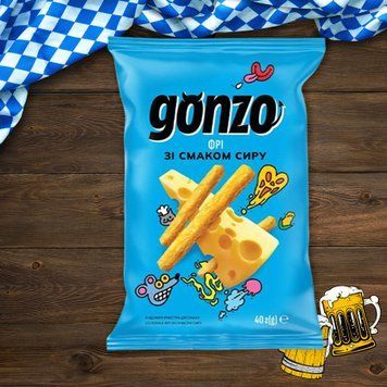 Снеки кукурудз соломка фрі сир 40г Gonzo 07/20118 фото