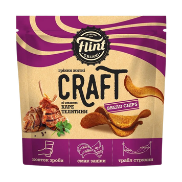 Грінки Craft житн/пшен хвил каре телятини д/п 80г Flint 9/41516 фото