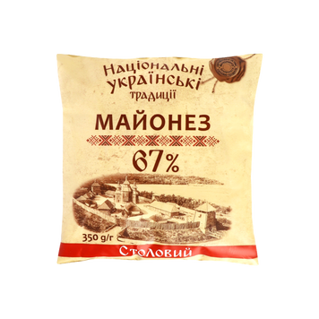 Майонез Столовий 67% п/е 350г/300г Національні українські традиції 9/40052 фото