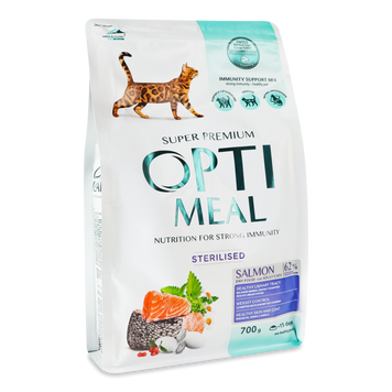 Корм для котів стерил лосось сухе м/у 700г Optimeal 39/3409 фото