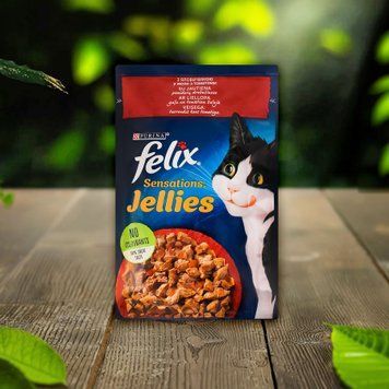 Корм для котів яловичина/томат в желе sensations м/у 85г Felix 39/4958 фото