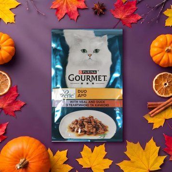 Корм для котів телят/качка м/у 85г Gourmet Perle Duo 39/4192 фото