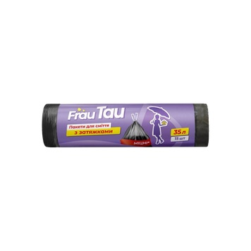 Пакети для сміття з затяж 35л 15шт Frau Tau 05/30803 фото