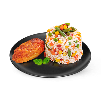Рис з овочами та котлетою курячою 230г КЛАС 34/10285 фото