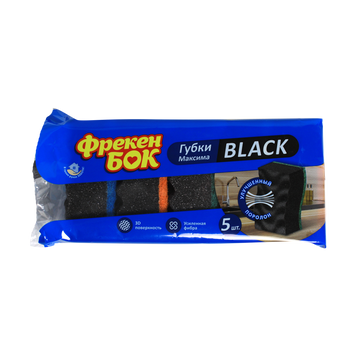 Губка кух МАКСИМА BLACK хвиляст поверх 5шт ФБ 05/30209 фото