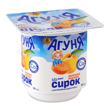 Сирок Агуня 3,9% Абр-морква пл/у 90г 2/9306 фото