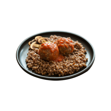 Каша гречана з овочами та м'ясними тефтелями 350г КЛАС 34/10286 фото