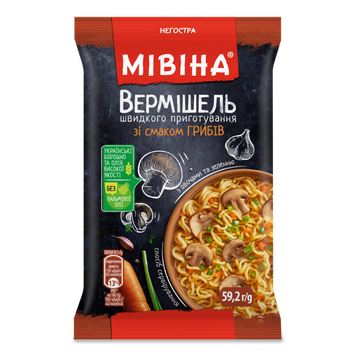 Вермішель ш/п гриби н/г м/у 59,2г Мівіна 9/35212 фото