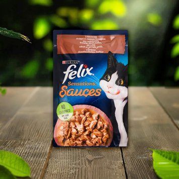 Корм для котів лосось/креветки в соусі sensations м/у 85г Felix 39/4960 фото