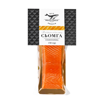 Сьомга слабо-солена шматочок в/у 130г КІТ 3/3980 фото