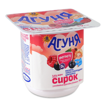 Сирок Агуня Імуніті 3,9% Малина-смород-шипш пл/у 90г 2/6726 фото