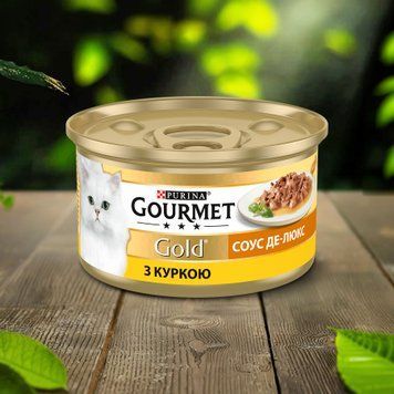 Корм для котів Соус Де Люкс курка з/б 85г Gourmet Gold 39/4315 фото