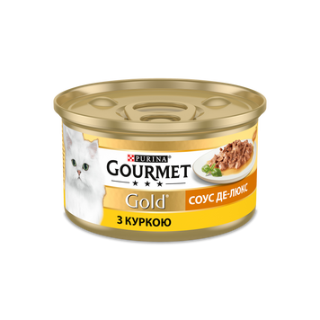 Корм для котів Соус Де Люкс курка з/б 85г Gourmet Gold 39/4315 фото