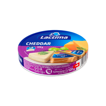 Сир пл Чеддер 40% порц к/уп 120г Lactima Польща 2/4355 фото