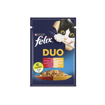 Корм для котів яловичина/птиця в желе duo м/у 85г Felix 39/4962 фото