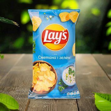 Чіпси картопляні сметана/зелень 120г Lay's 9/20436 фото