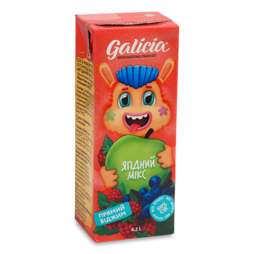 GALICIA Ягідний з м'якоттю із суміші фруктів сік т/п 0,2л 9/35026 фото