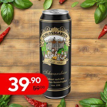 Пиво Schlossgarten Schwarzbier темне 0,5 л 4/25389 фото
