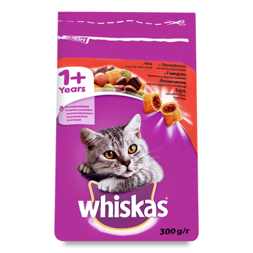Корм для котів яловичина м/у 300г Whiskas 2/119 фото