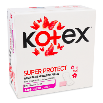 Прокладки щоденні Super Deo 52шт KOTEX 06/815 фото