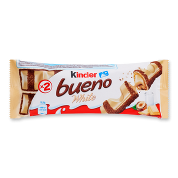 Шоколадний батончик Bueno White мол/горіх Kinder 39г FERRERO 1/15304 фото